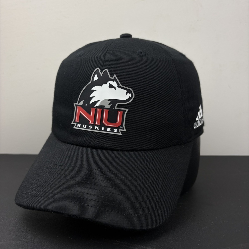 Adidas NIU Huskies Northern Illinois Black Embroidered Strapback Dad Hat Cap